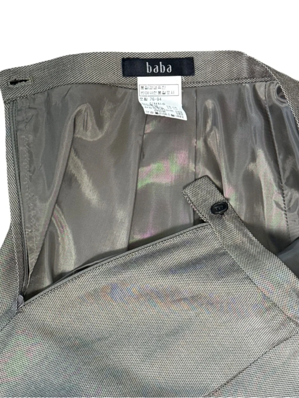 baba‎ Gray Textured Pleated Midi Skirt A-Line Workwear Lined US 12